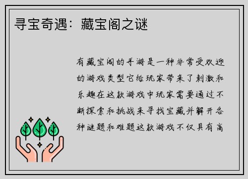 寻宝奇遇：藏宝阁之谜